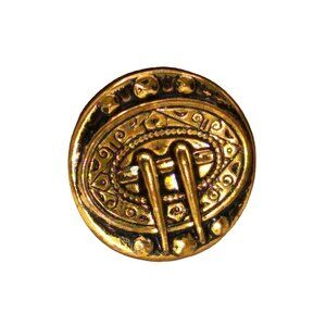 Antique Brass Pinback, Pin Back Button, Unique Design, Picture Button Lapel Pin